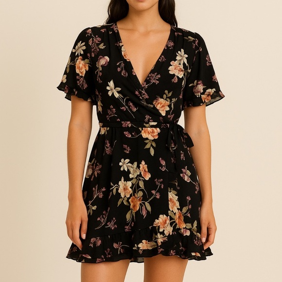 ByTiMo Floral Wrap Mini Dress - Picture 8 of 8